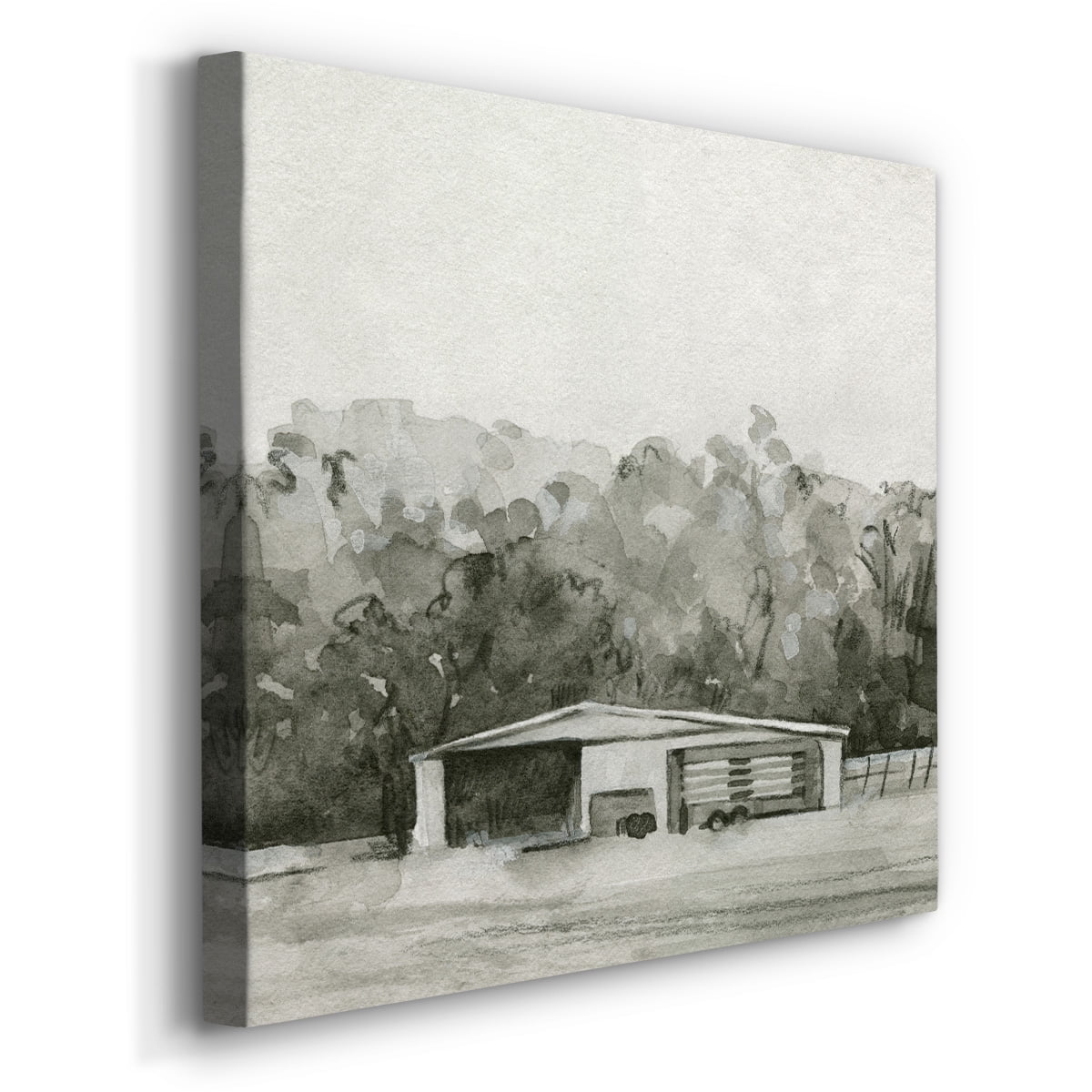 Wexford Home Solemn Barn Sketch II-Premium Gallery Wrapped Canvas, 24" x 24" - Ready to Hang