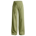 thumbnail image 7 of XIYNBAOK Girls Linen Dress Pants Drawstring Loose High Elastic Waist Hiking Trousers Kids Teen Casual Athletic Preppy Sweatpants Schoolwear, 7 of 7