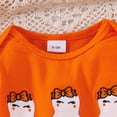 thumbnail image 6 of MUXiin Baby Girl Halloween Clothes Ruffle Romper Ghost Print Onesie Plaid Tutu Skirt Socks Set for 12-18 Months, 6 of 8