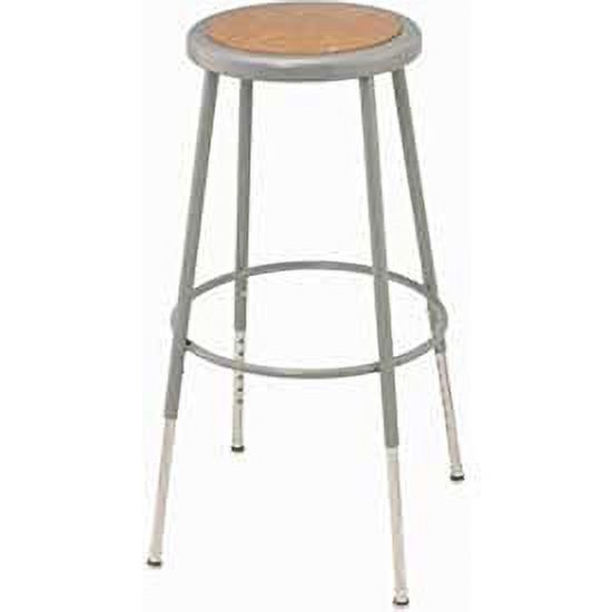 Interion Steel Shop Stool with Hardboard Seat Adjustable Height 25""-33"" - Gra