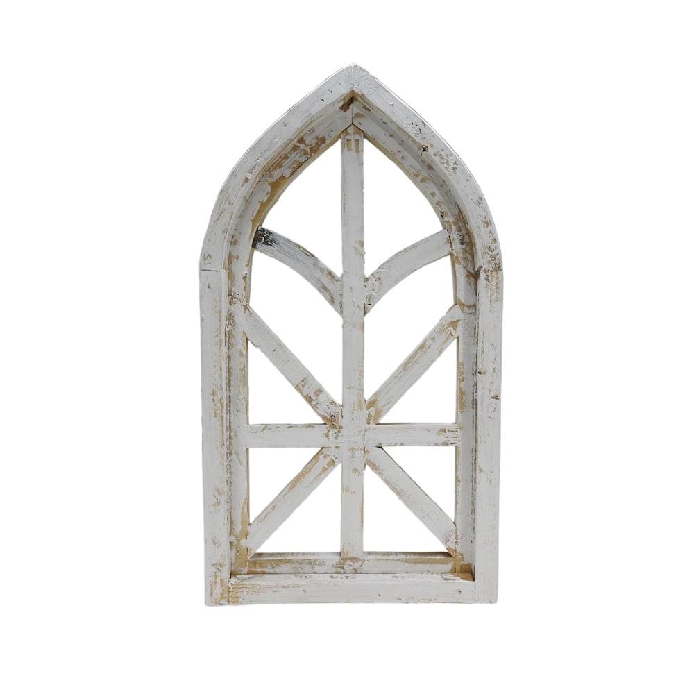 Rustic World Farmhouse 13"W x 23H" Window Frame Art Decor , Distressed
