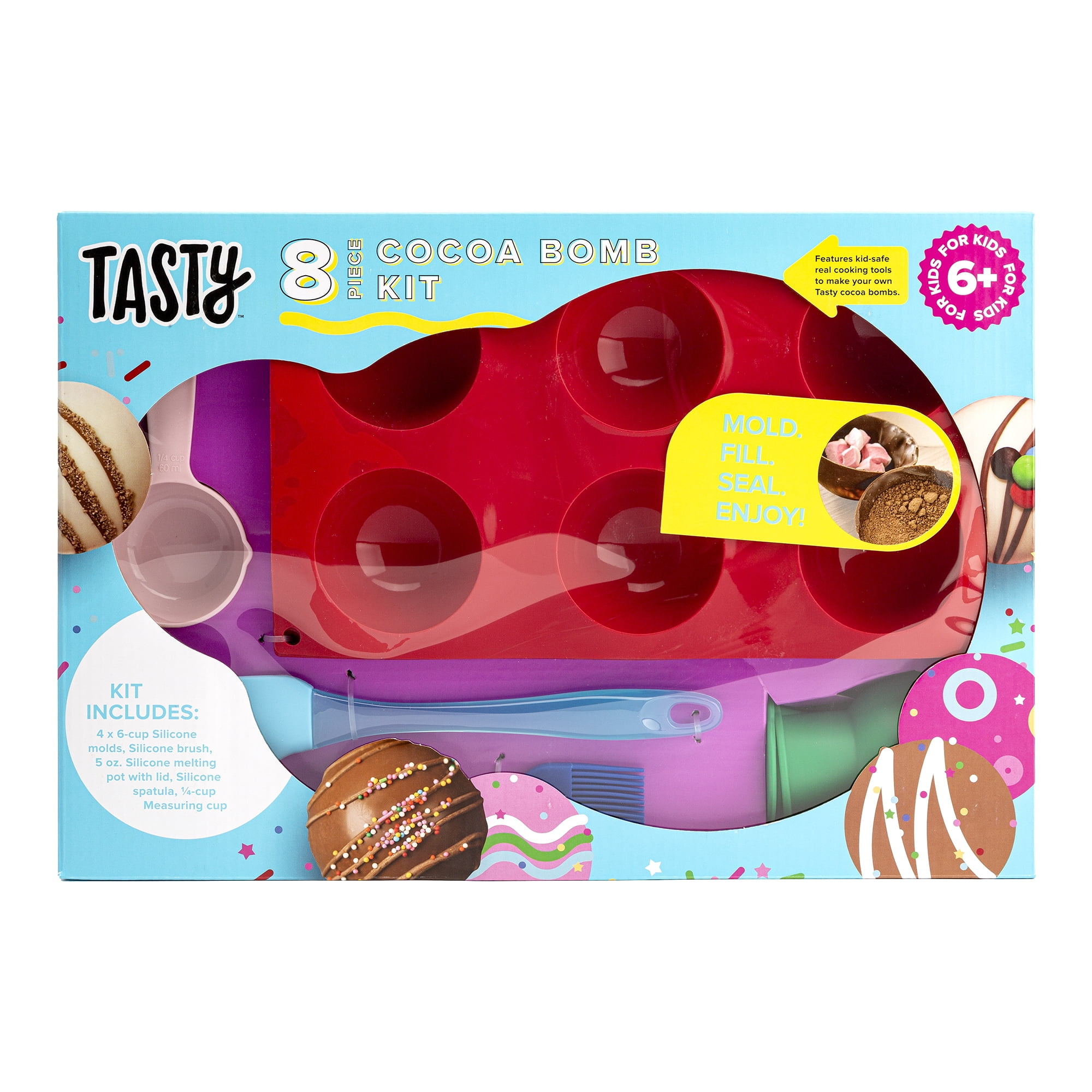 Tasty Kits Hot Chocolate Bomb Gift Set, Includes Kid-Safe Real Cooking Tools, Multi-color, 8 Piece image