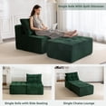 thumbnail image 3 of BYBYME Cloud Sectional Couch Versatile Sofa Chair with Ottoman Modern Comfy Modular Corduroy Sofa for Living Room,Tufted 2-Seat Sleeper Chair,Sofa in A Box,No Assembly Required,Green, 3 of 10