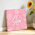 thumbnail image 3 of Canvas Wall Art, Pink Christmas Framed Canvas Prints for Bathroom Kitchen, Winter Xmas White Snowflakes Texture Gallery Wrapped Wall Decor for Home Office, Gifts, 10"x10" Ship Next Day, 3 of 9