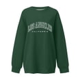 thumbnail image 4 of WEIWEN Los Angeles California Sweatshirt for Women Dressy Casual Long Sleeve Shirts for Women Oversized Tops Loose Fit Fall Workout Sweaters Women's Fashion Clothing Dark Green, S, 4 of 4