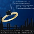thumbnail image 2 of Gem Stone King 14K Two Tone Gold Black Onyx and Lab Grown Diamond Engagement Ring for Women | 0.96 Cttw | Round 6MM | Gemstone December Birthstone | Size 9, 2 of 6