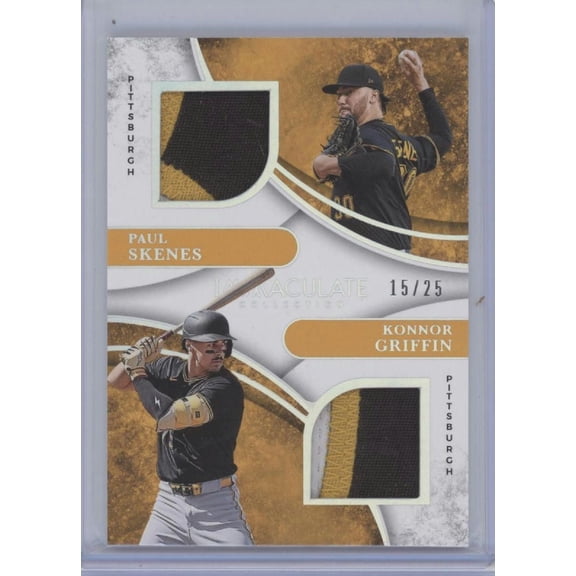 2026 Panini Immaculate Collection Dual Patch Paul Skenes Konnor Griffin 15/25 #DP-PIT Pittsburgh Pirates MLB Baseball Trading Card