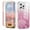 Pink, variant on Case for iPhone 16 Pro, Luxury Gradient Marble Color Case with Built-in Screen Protector Front Cover Wireless Charging Protective Girls Women Phone Case for iPhone 16 Pro, Rose