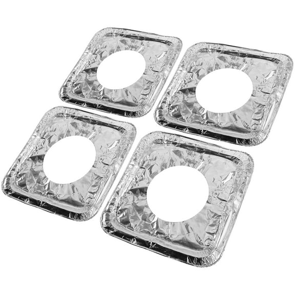 FRCOLOR  10 Pcs Gas Stove Burner Cover Heavy Duty Square Drip Silver