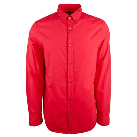 Men's Slim Fit Garment Dyed Long Sleeve Shirt-F-XL