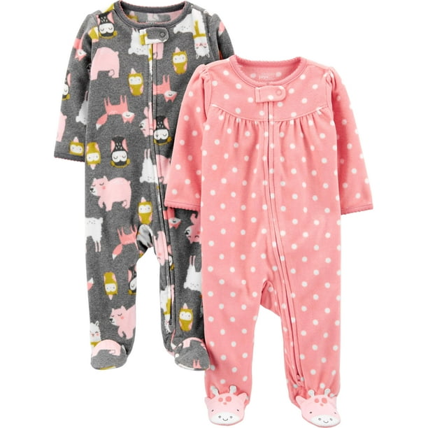 Sleep and Play Simple Joys de Carter's Baby Girls de 0 a 3 m (paquete de 2)