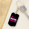 thumbnail image 6 of To My Wife  Wife Mom Boss Pink Stainless Steel or 18k Gold Premium Swivel Dog Tag Keychain, 6 of 16