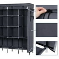thumbnail image 7 of Nmkwnr 67" Clothes Closet Wardrobe Clothes Storage with 12 Shelves and 4 Side Pockets, Gray, 7 of 7