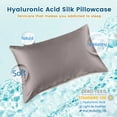 thumbnail image 6 of THXSILK Hyaluronic Acid(HA) Silk Pillowcase for Hair and Skin, 22 Momme Mulberry Silk Pillowcase with Hidden Zipper, Both Side 100% Pure 6A+ Mulberry Silk, King Size(20"X36"), Gray, 6 of 8