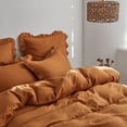 thumbnail image 5 of Simple&Opulence 100% Linen Stone Washed Euro Sham with Ruffle 26x26 Inch Pillow Cover Set of 2, Home Decoration Pillow Soft and Breathable - Rust, 5 of 5