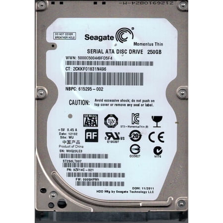ST250LT007 P/N: 9ZV14C-021 F/W: 0005HPM1 WU W0Q Seagate 250GB
