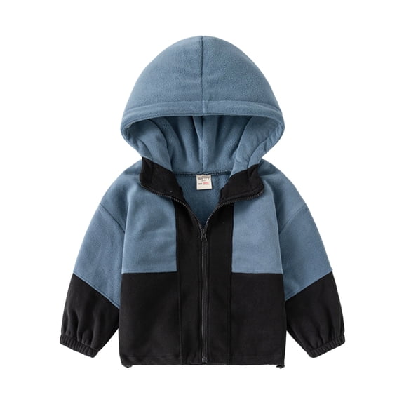 Eashery Boys and Toddlers' Lightweight Jacket Full Zip Hooded Rain Jacket Lightweight Pullover Top Boys' Outerwear Jackets (Black,12-18 Months)