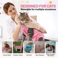 thumbnail image 6 of IDOMIK Cat Recovery Suit, Post-Surgery Onesie to Prevent Licking, Cone of Shame Alternative Surgical Spay Suit for Male Female Cat, Pink, M, 6 of 8