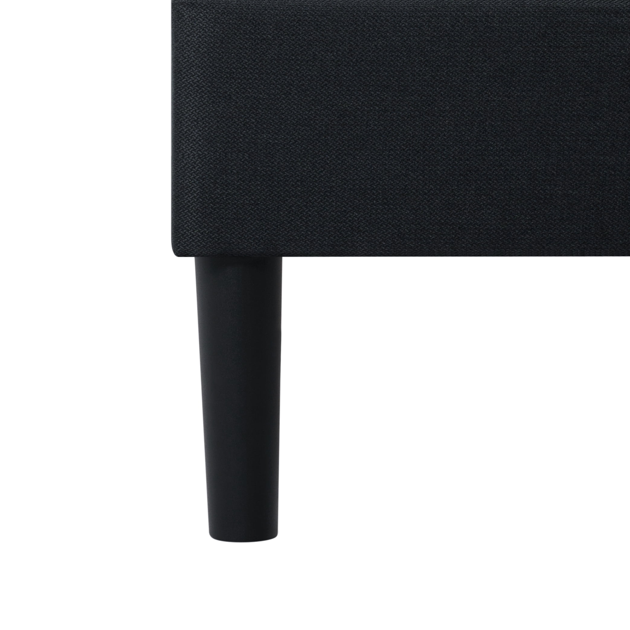 Gewnee Full Size Bed Frame,Upholstered Platform Bed Frame with Linen Headboard,Wood Platform Bed,No Box Spring.Black