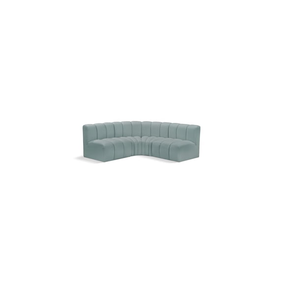 Meridian Furniture Arc Mint Green Vegan Leather Modular Sectional