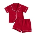 thumbnail image 1 of Gupgi 1-7Y Toddler Pajama Set Kids Single Breasted Short Sleeve Tops+Shorts, 1 of 6