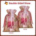 thumbnail image 2 of Rocae Flamingos In The Tropical Forest for Christmas Drawstring Linen Gift Bag with Drawstrings Treat Bag Goody Present Bags for Christmas Party Favor-Small, 2 of 9