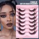 thumbnail image 1 of Pestañas postizas tipo ojo de gato Pestañas postizas dramáticas Aspecto natural 7 pares Paquete de extensión de ojos de zorro Pestañas postizas de visón gruesas y esponjosas 8D Luz no tóxica, 1 of 5