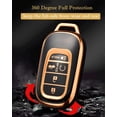 thumbnail image 3 of Key Fob Cover Compatible with Fit for Honda Civic CR-V Accord HR-V Pilot, Premium Soft TPU, Full Protection, Smart Remote Key, Keychain, Keychain Case Holder Protector,Size D-black, 3 of 6