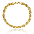 thumbnail image 4 of 14K Solid Yellow Gold 7mm Rope Chain Bracelet, 4 of 5