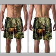 thumbnail image 3 of luoweisi Men's Beach Shorts Quick Dry Swim Trunks with Mesh Lining Jungle Elk S, 3 of 5