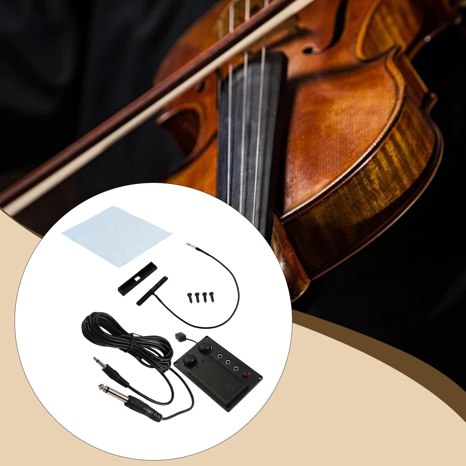 MERIGLARE Violin Pickup, VPU-300 Portable Musical Instrument Accessory Microphone Pickup for Bass, Banjo, Ukulele, Harp, Acoustic Guitars