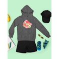 thumbnail image 3 of Pink Cat Hugging Flowers Hoodie Juniors -Image by Shutterstock,  Medium, 3 of 4