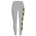 thumbnail image 4 of lcziwo St Patricks Day Leggings for Women Casual Stretchy High Waisted Yoga Pants Fashion Shamrock Print Running Leggings Full Length Tight Trousers Gray XXL, 4 of 5