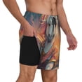 thumbnail image 2 of Sikiie Starry Sky Cute Horse Print Men's Double Layer Swimming Trunks, Adjustable Waistband and Pockets Sports Swimming Trunks, Beach Swimwear-X-Large, 2 of 6
