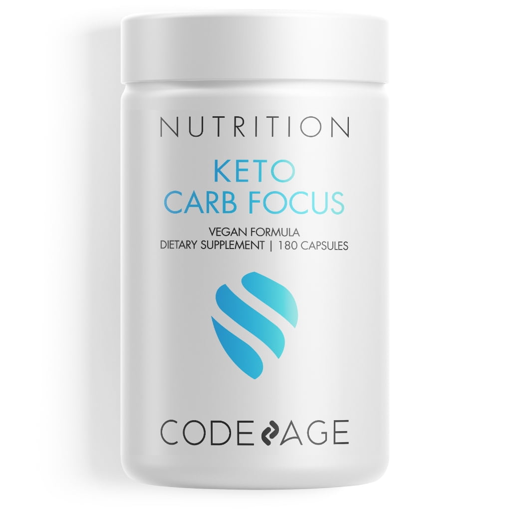 Codeage Keto Carb Focus, Complex Carbs, Green Tea, Vegan Non-GMO Dietary Supplements- 180 Capsules