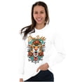 thumbnail image 4 of Stay Wild Tiger Head Rose Tattoo Long Sleeve TShirt Men Women Brisco Brands L, 4 of 6