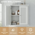 thumbnail image 4 of Semiocthome Bathroom Cabinet Medicine Cabinet with Rattan Doors and Adjustable Shelf, White, Wooden, 4 of 8
