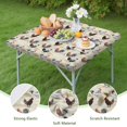thumbnail image 4 of Beige Chicken Rooster Pattern Square Fitted Tablecloth with Elastic Edge,Square Table Cover,Washable Elastic Table Cover for Home Kitchen Party Decor 36"x36", 4 of 6