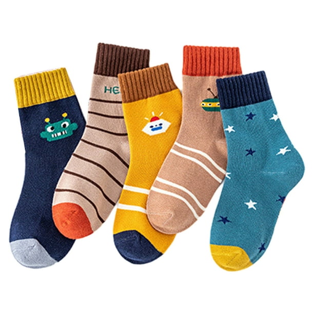 5 Pairs Kids Socks For Boys Girls Warm Hiking Thermal Winter Cozy Soft Thick Toddlers Crew Boot Socks