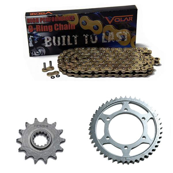 Volar ORing Chain and Sprocket Kit Gold 20082012 Kawasaki Ninja
