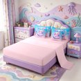 thumbnail image 3 of Manfei Underwater Axolotl 7pcs Queen Bedding,Aquatic Amphibian Print Bedding Comforter Set Queen,Pink Reversible, 3 of 7