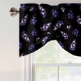 thumbnail image 5 of Tie Up Valances for Windows, Purple Olive Fruits Adjustable Valance Curtains Window Treatment for Living Room, Spring Farm Branches Leaves Plants Black Rod Pocket Kitchen Curtains 60x18 Inch, 5 of 9