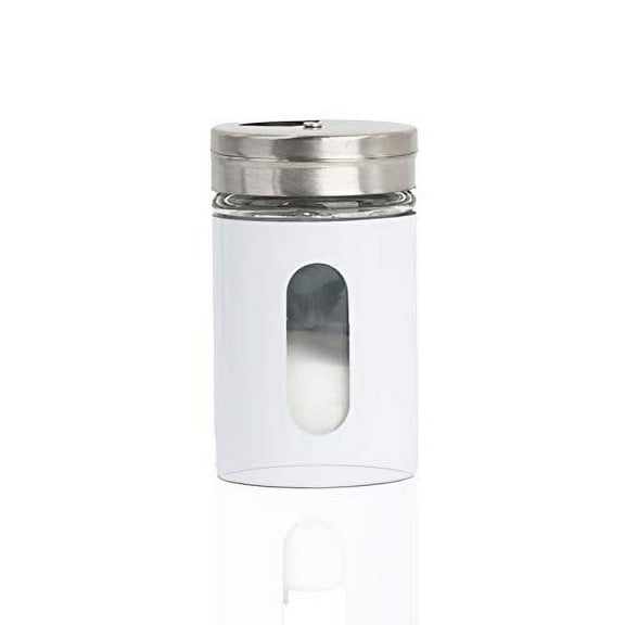 Salt Pepper Shaker Retro Single Spice Jar Glass - White
