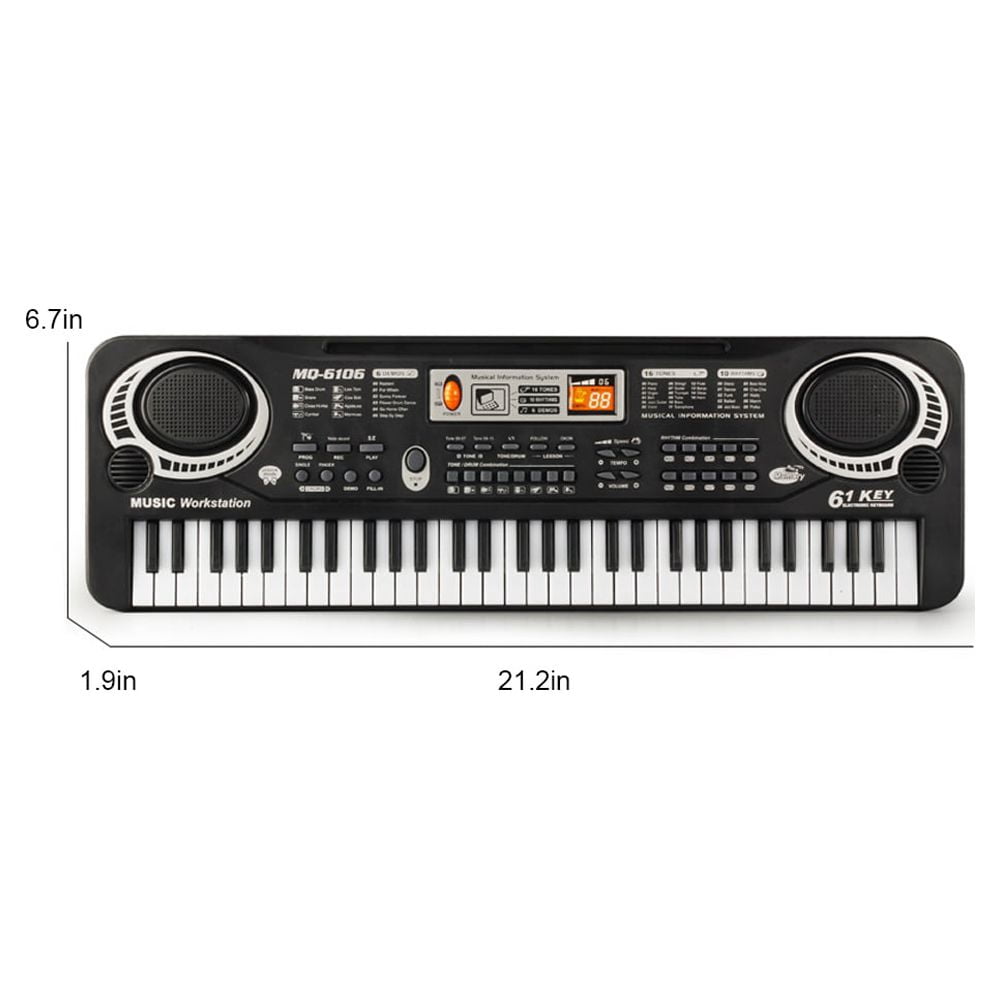 Fznkrag 61 Keys Digital Music Electronic Keyboard Electric Piano Organ & Microphone Set