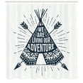thumbnail image 3 of Ambesonne Adventure Shower Curtain, Teepee with Arrows, 69"Wx70"L, Dark Petrol Blue White, 3 of 3