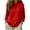 Red, variant on FRSASU Shirts for Women Long Sleeve Dress Shirts Women Casual Button up Crew Neck Solid Fitted Tops White