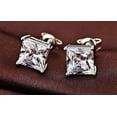 thumbnail image 2 of 2.00 Ct Princess Cut Simulated Diamond Stud Earrings in 14K White Gold Over Sterling Silver - 6mm, 2 of 3