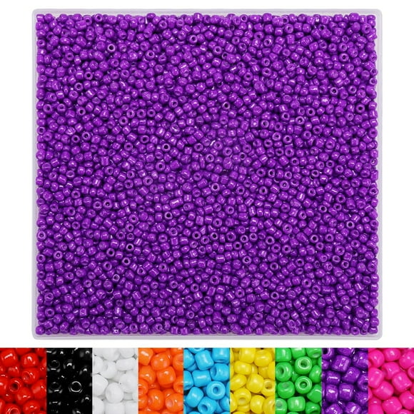 IOOLEEM Purple Seed Beads, 4000+pcs 3mm Glass Seed Beads, Seed Beads for Jewelry Making, Glass Beads for Jewelry Making, Seed Beads for Bracelets, Beads for Bracelets Making.