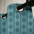 thumbnail image 4 of Ambesonne Damask Grommet Curtain, Medieval Gothic Rococo, 50" x 63", Petrol Blue, 4 of 6