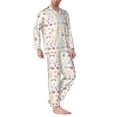 thumbnail image 2 of Honeii Summer Rabbit Pattern Mens Pajamas Set,2pcs Men's Lounge Long Sleeve Sleep Shirt and Pajama Bottoms Sleepwear Set,Mens Pjs Sets-Medium, 2 of 7